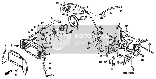 Honda CN250 1997 Termosifone per un 1997 Honda CN250